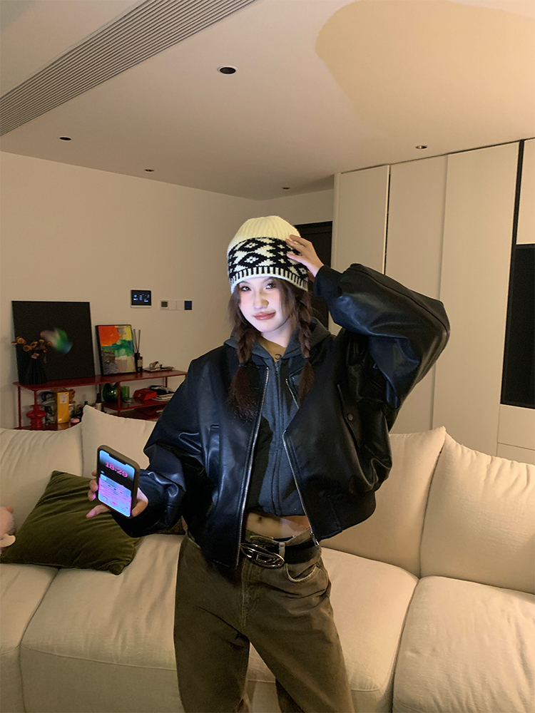 Unisex Loose Casual Cotton Pilot Jacket - Trendy Short Outerwear for Autumn & Winter High Street Style