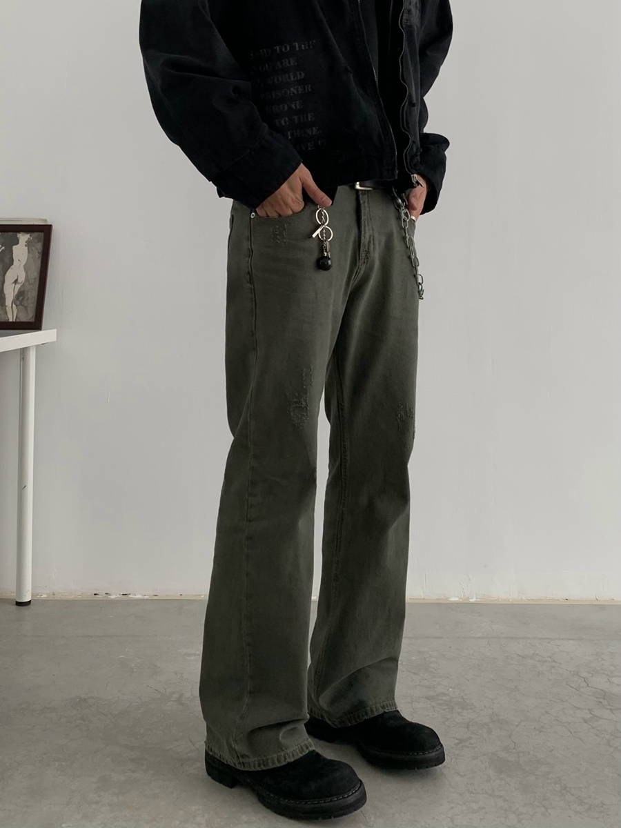 Unisex Micro-Flare Jeans - Washed Straight-Leg American Streetwear Casual Pants for High Street Style