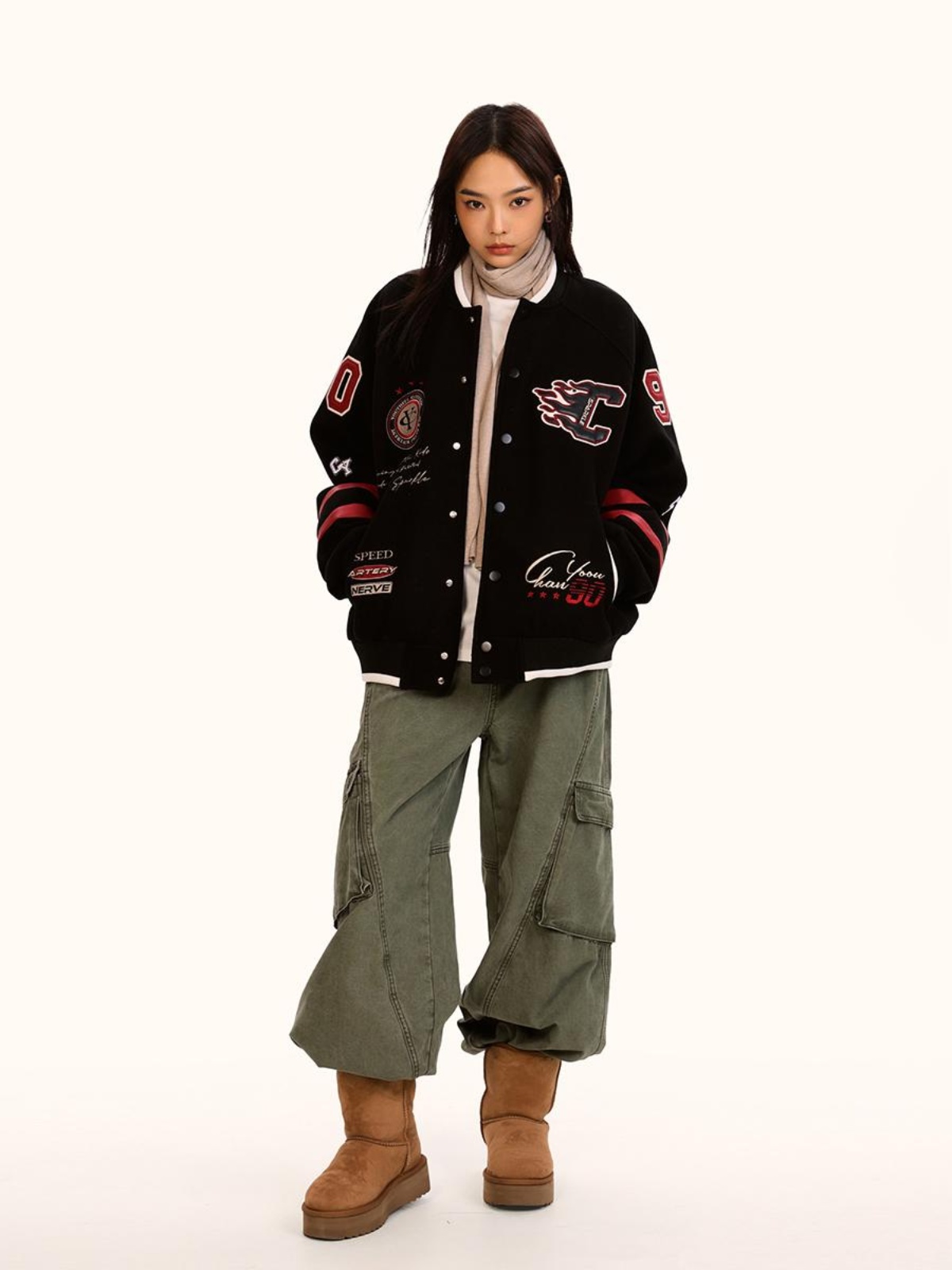 Unisex Retro Baseball Jacket - Trendy Loose Fit Cotton-Padded Casual Coat for Men and Women - Vintage Sports Style Unisex Retro Baseball Jacket - Trendy Loose Fit Cotton-Padded Casual Coat for Men and Women - Vintage Sports Style