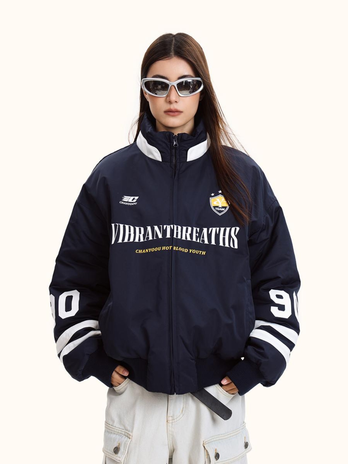 Unisex Retro Blockette Casual Cotton Jersey Jacket - Loose Fit American Sports Style Coat for Trendy Everyday Wear Unisex Retro Blockette Casual Cotton Jersey Jacket - Loose Fit American Sports Style Coat for Trendy Everyday Wear