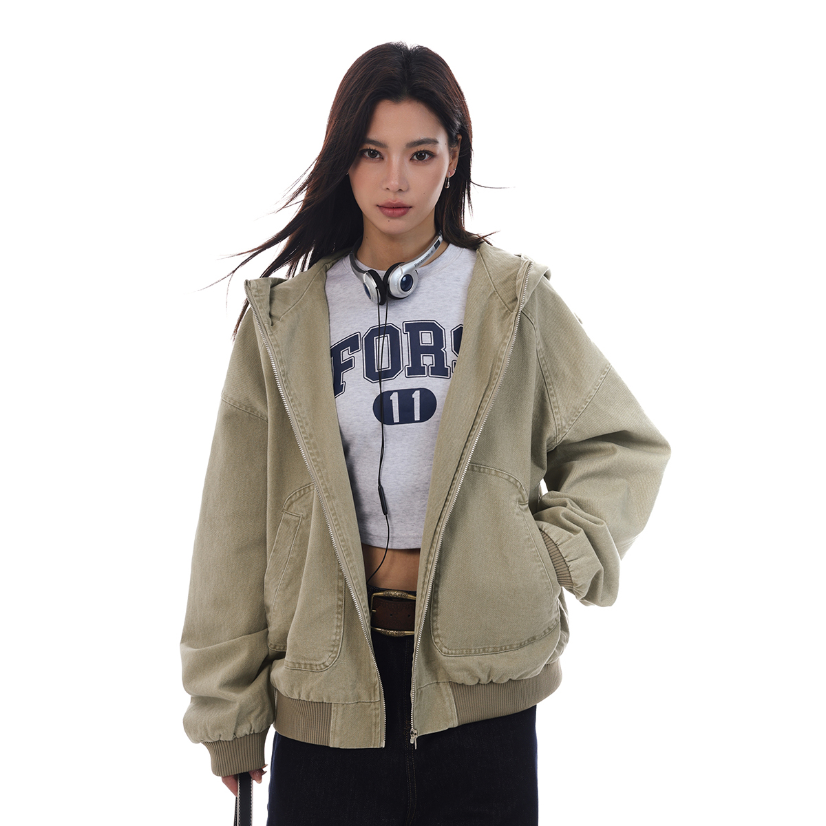 Unisex Retro Clean Fit Jacket - Versatile Casual Outerwear for American High Street Style