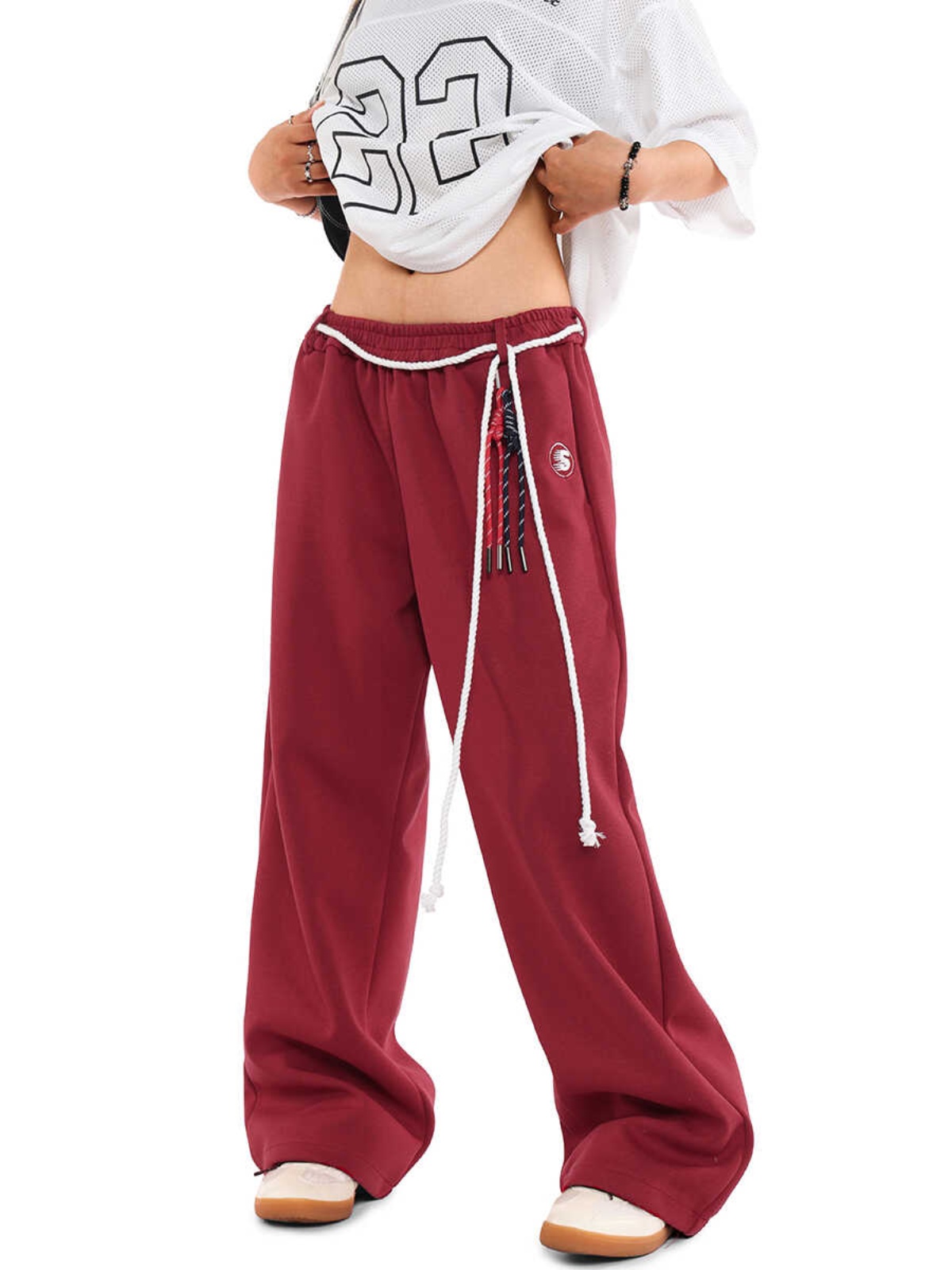 Unisex Retro Hip-Hop Drawstring Sports Pants - Loose Wide-Leg Sweatpants for Street Dance and Casual Wear Unisex Retro Hip-Hop Drawstring Sports Pants - Loose Wide-Leg Sweatpants for Street Dance and Casual Wear