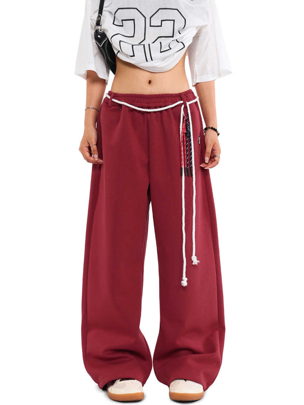 Unisex Retro Hip-Hop Drawstring Sports Pants - Loose Wide-Leg Sweatpants for Street Dance and Casual Wear Unisex Retro Hip-Hop Drawstring Sports Pants - Loose Wide-Leg Sweatpants for Street Dance and Casual Wear