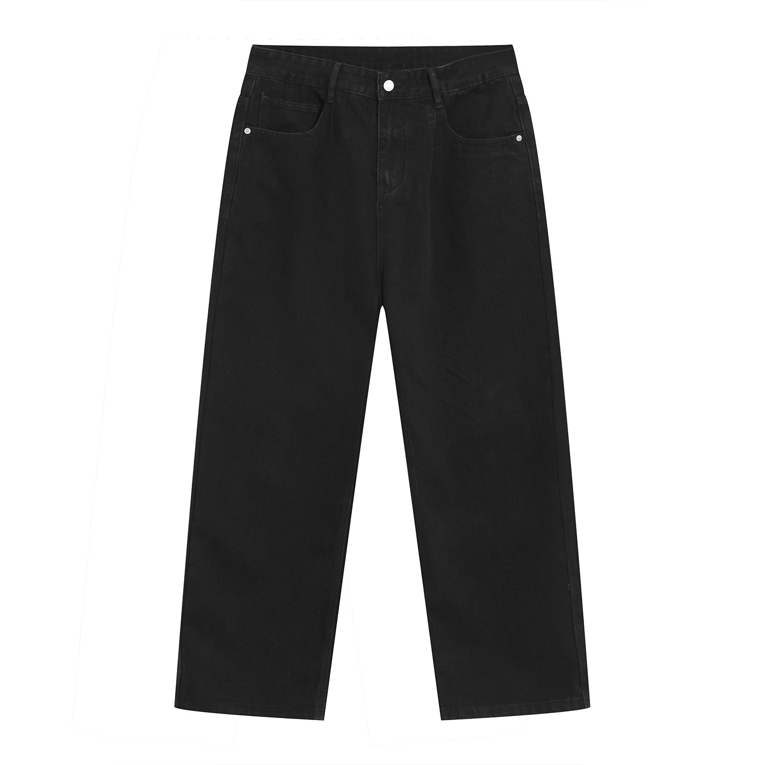 Unisex Straight-Leg Jeans - Loose-Fitting, Versatile Retro High Street Wide-Leg Pants for a Trendy 90s American Vibe