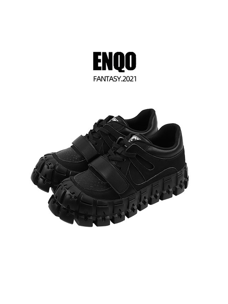 Unisex Thick-Soled Summer 2025 Leather Flats for Women - Stylish Slimming Black Shoes for a Cool, Sweet Look