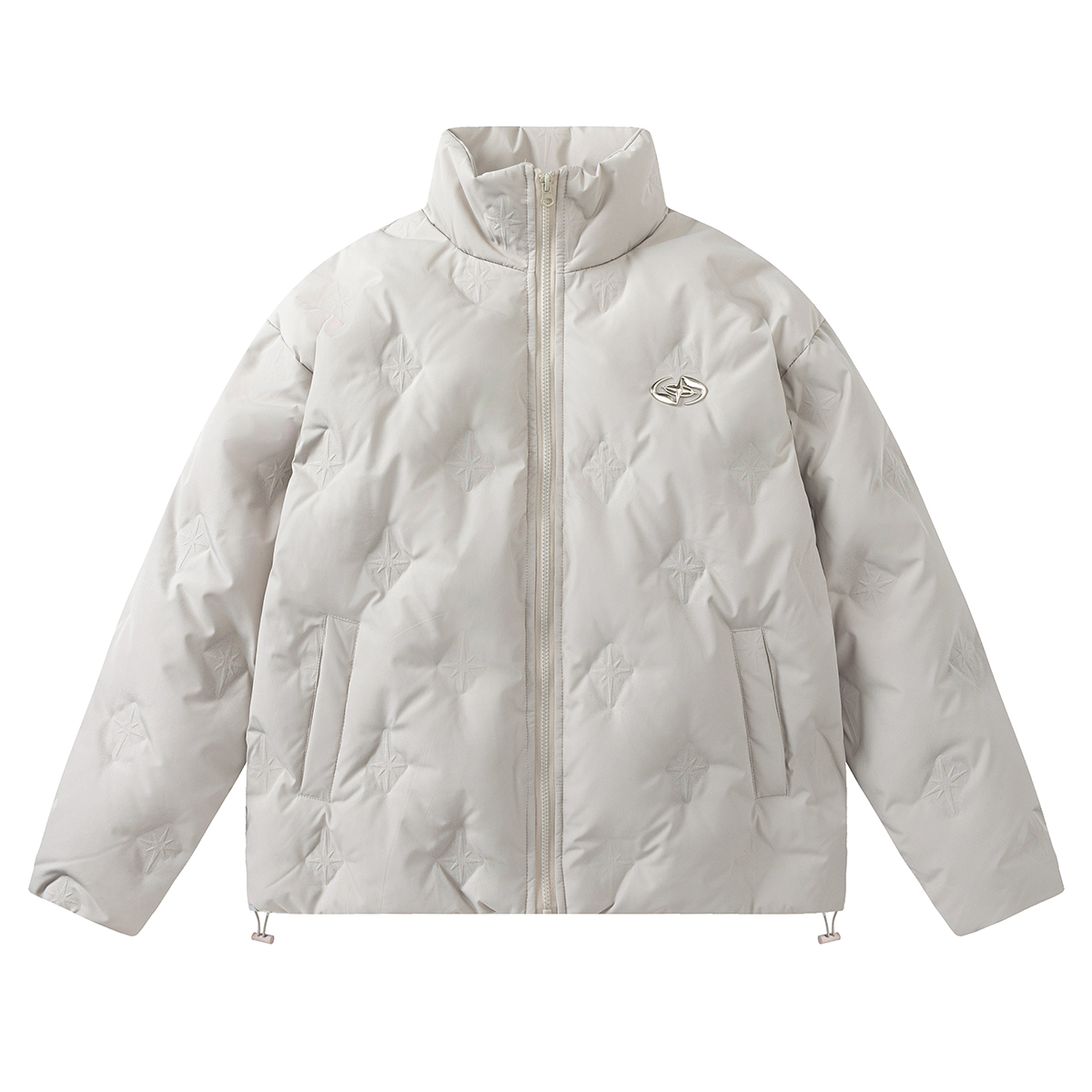 Unisex Thickened White Duck Down Winter Coat with Stand Collar - Loose Fit American Style for 90s Inspired Fashion