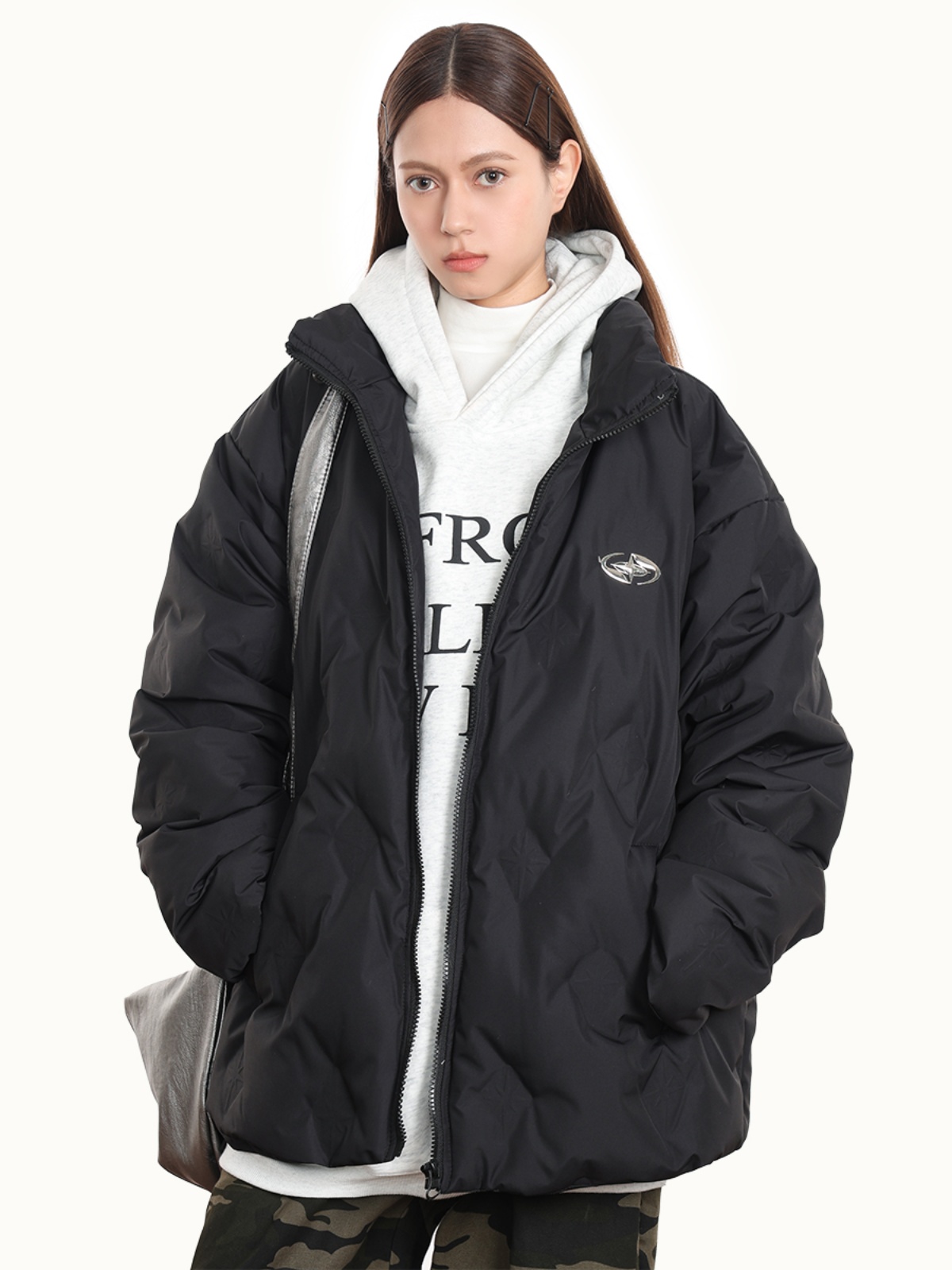 Unisex Thickened White Duck Down Winter Coat with Stand Collar - Loose Fit American Style for 90s Inspired Fashion Unisex Thickened White Duck Down Winter Coat with Stand Collar - Loose Fit American Style for 90s Inspired Fashion