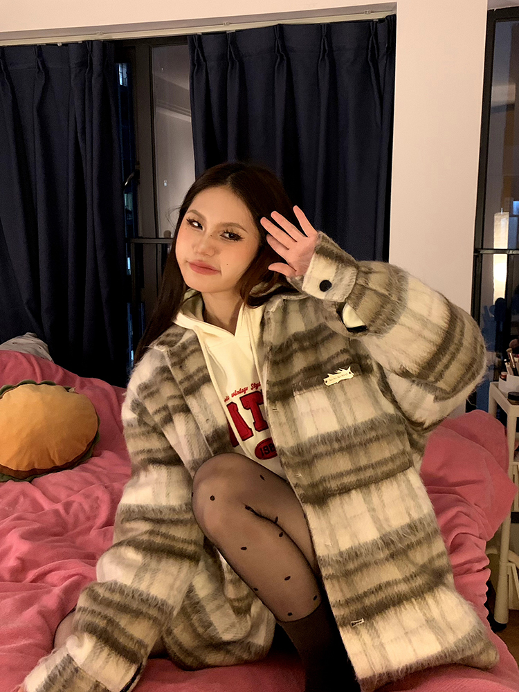 Unisex Woolen Plaid Striped Shirt Jacket - Trendy Lazy Niche Cardigan Top, Y2K Style Fashion Essential for Men and Women Unisex Woolen Plaid Striped Shirt Jacket - Trendy Lazy Niche Cardigan Top, Y2K Style Fashion Essential for Men and Women