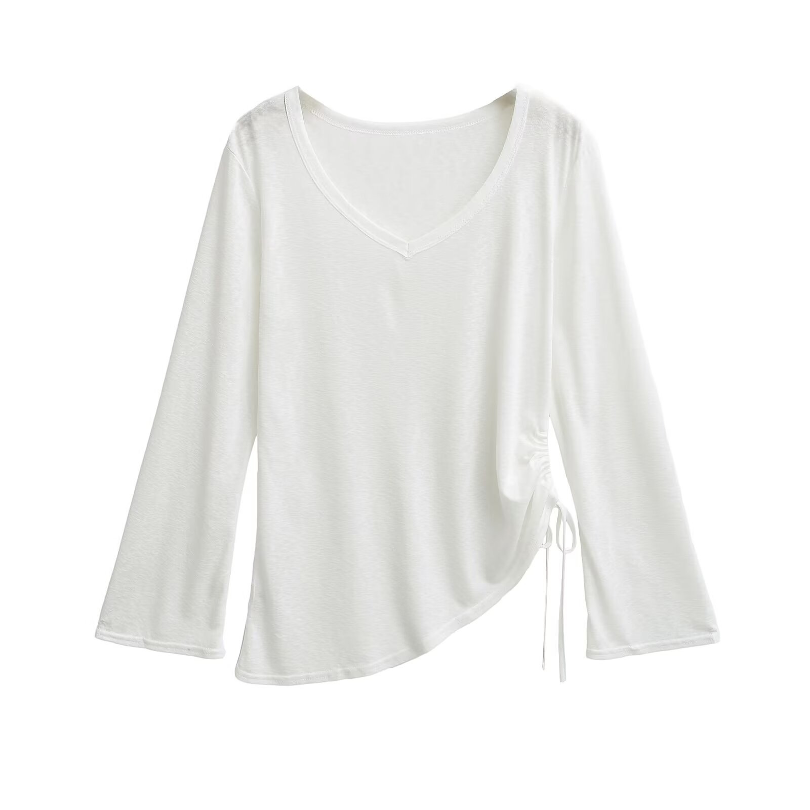 V-Neck Long Sleeve Sun Protection T-Shirt - Loose Slimming Pilates Cover-Up for Women - Stylish and Comfortable Sports Top V-Neck Long Sleeve Sun Protection T-Shirt - Loose Slimming Pilates Cover-Up for Women - Stylish and Comfortable Sports Top