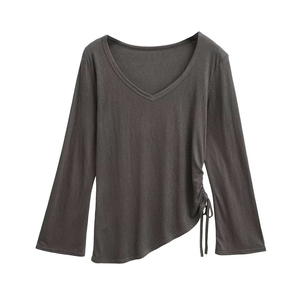 V-Neck Long Sleeve Sun Protection T-Shirt - Loose Slimming Pilates Cover-Up for Women - Stylish and Comfortable Sports Top V-Neck Long Sleeve Sun Protection T-Shirt - Loose Slimming Pilates Cover-Up for Women - Stylish and Comfortable Sports Top