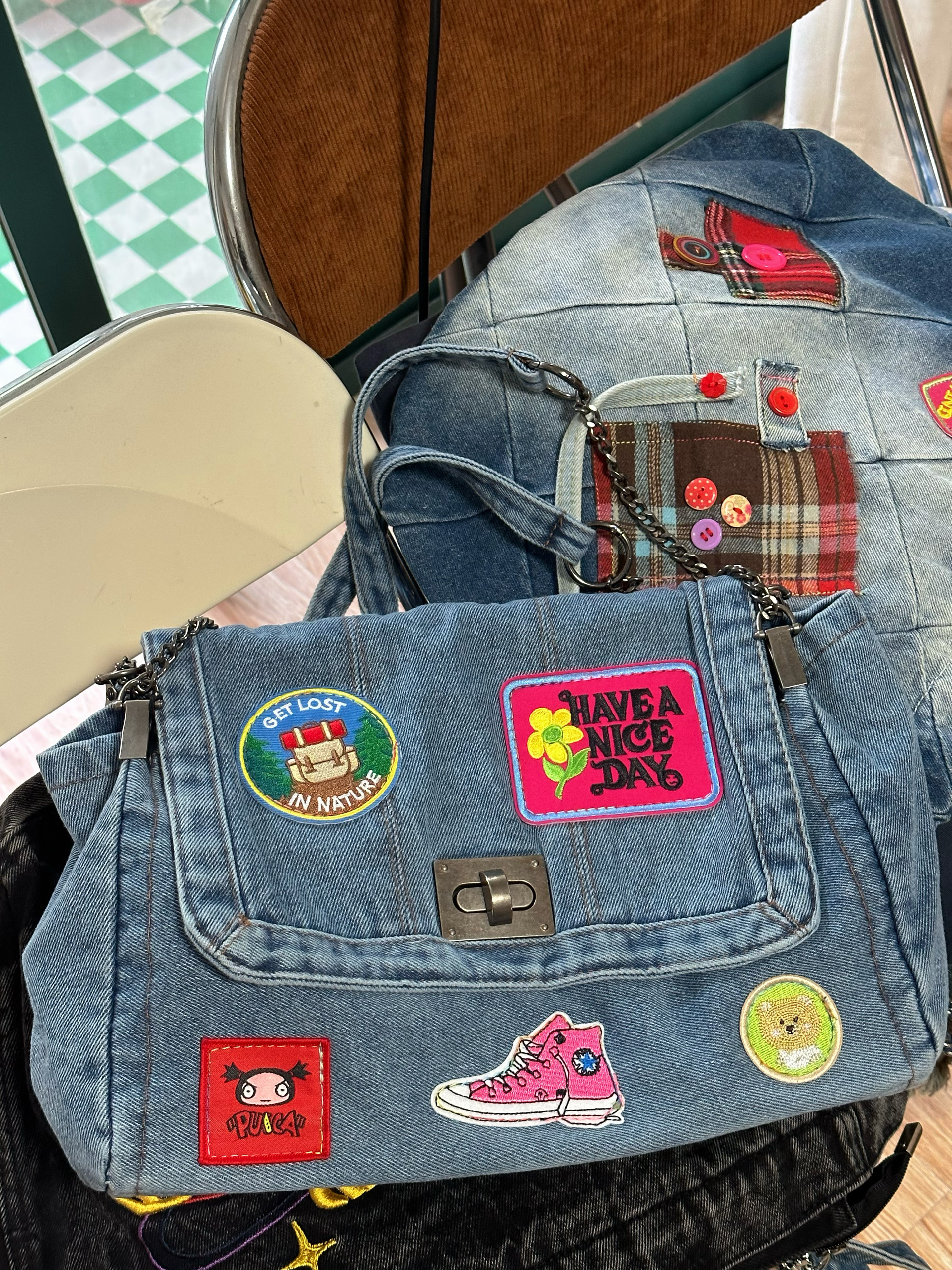 Versatile Denim Bag for Trendy Girls - Large Capacity Shoulder Crossbody Tote Bag for Millennial Style Versatile Denim Bag for Trendy Girls - Large Capacity Shoulder Crossbody Tote Bag for Millennial Style