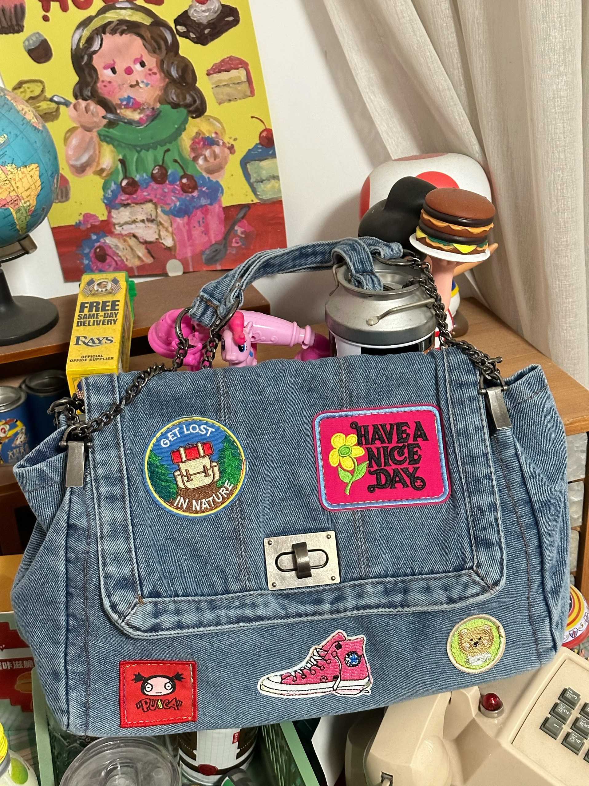 Versatile Denim Bag for Trendy Girls - Large Capacity Shoulder Crossbody Tote Bag for Millennial Style Versatile Denim Bag for Trendy Girls - Large Capacity Shoulder Crossbody Tote Bag for Millennial Style