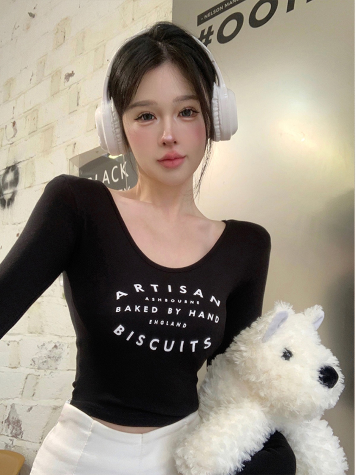 Versatile Jazz Girl Group Dancing Crop Top - Slim Fit Long Sleeve T-Shirt with Letter Print - Trendy Y2K Fashion Versatile Jazz Girl Group Dancing Crop Top - Slim Fit Long Sleeve T-Shirt with Letter Print - Trendy Y2K Fashion