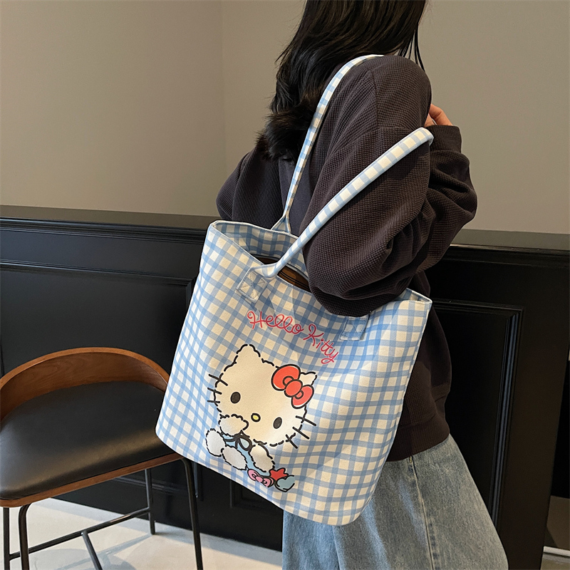 Versatile Large Capacity Cute Kitty Canvas Tote Bag - Summer Shoulder Crossbody Handbag for Commuting and Everyday Use Versatile Large Capacity Cute Kitty Canvas Tote Bag - Summer Shoulder Crossbody Handbag for Commuting and Everyday Use