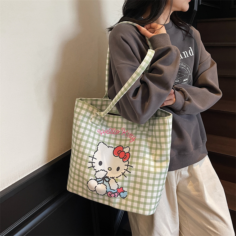 Versatile Large Capacity Cute Kitty Canvas Tote Bag - Summer Shoulder Crossbody Handbag for Commuting and Everyday Use Versatile Large Capacity Cute Kitty Canvas Tote Bag - Summer Shoulder Crossbody Handbag for Commuting and Everyday Use