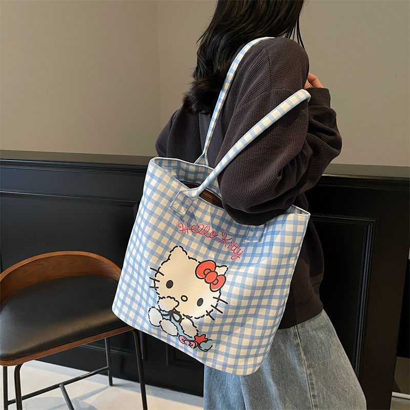 Versatile Large Capacity Cute Kitty Canvas Tote Bag - Summer Shoulder Crossbody Handbag for Commuting and Everyday Use Versatile Large Capacity Cute Kitty Canvas Tote Bag - Summer Shoulder Crossbody Handbag for Commuting and Everyday Use