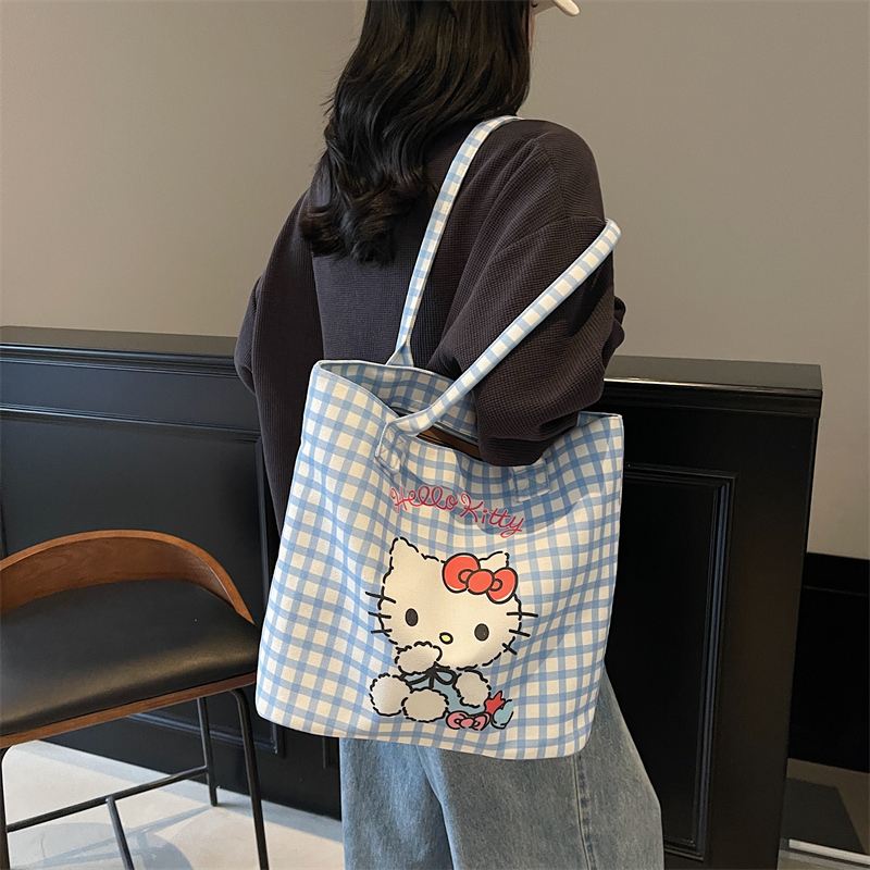 Versatile Large Capacity Cute Kitty Canvas Tote Bag - Summer Shoulder Crossbody Handbag for Commuting and Everyday Use Versatile Large Capacity Cute Kitty Canvas Tote Bag - Summer Shoulder Crossbody Handbag for Commuting and Everyday Use