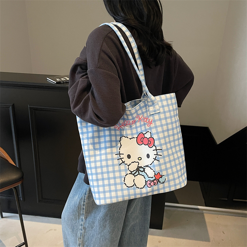 Versatile Large Capacity Cute Kitty Canvas Tote Bag - Summer Shoulder Crossbody Handbag for Commuting and Everyday Use Versatile Large Capacity Cute Kitty Canvas Tote Bag - Summer Shoulder Crossbody Handbag for Commuting and Everyday Use