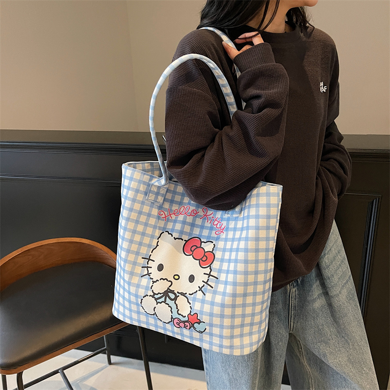 Versatile Large Capacity Cute Kitty Canvas Tote Bag - Summer Shoulder Crossbody Handbag for Commuting and Everyday Use Versatile Large Capacity Cute Kitty Canvas Tote Bag - Summer Shoulder Crossbody Handbag for Commuting and Everyday Use
