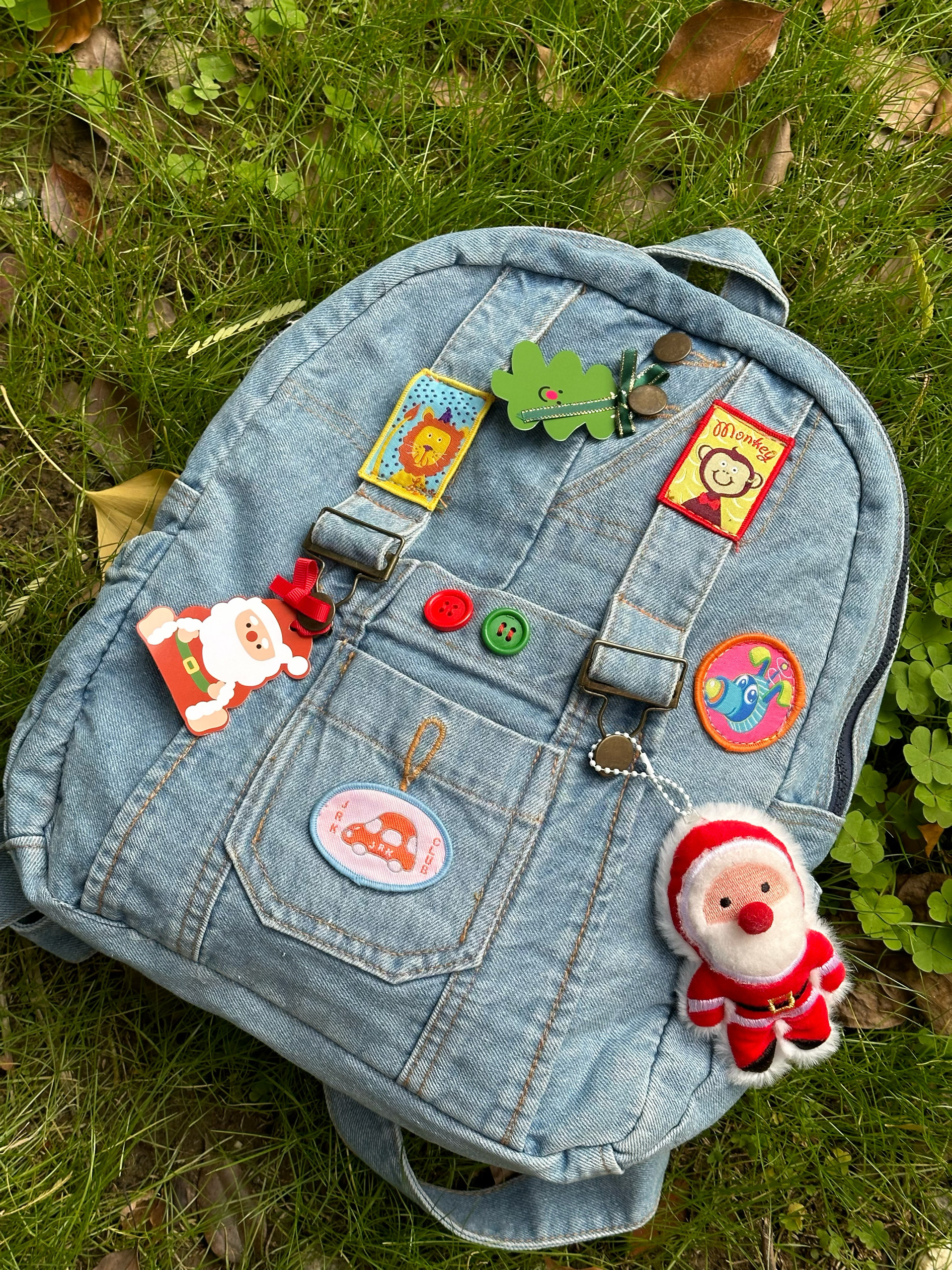 Versatile Large-Capacity Denim Backpack for Students - Quirky Retro Style, Ideal for Y2K Fashion