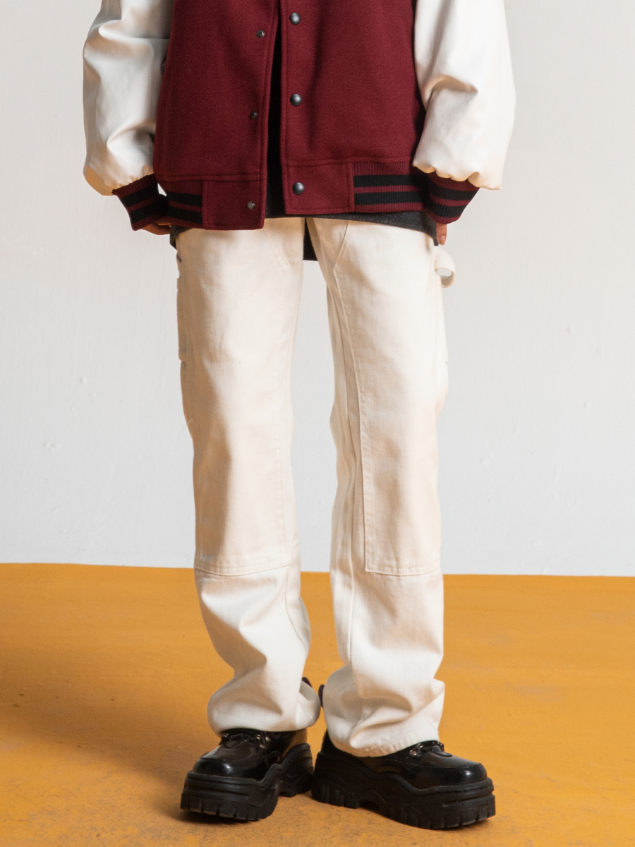 Versatile Unisex White Loose Straight Leg Jeans - High Street Trend Solid Color Pants for Effortless Style