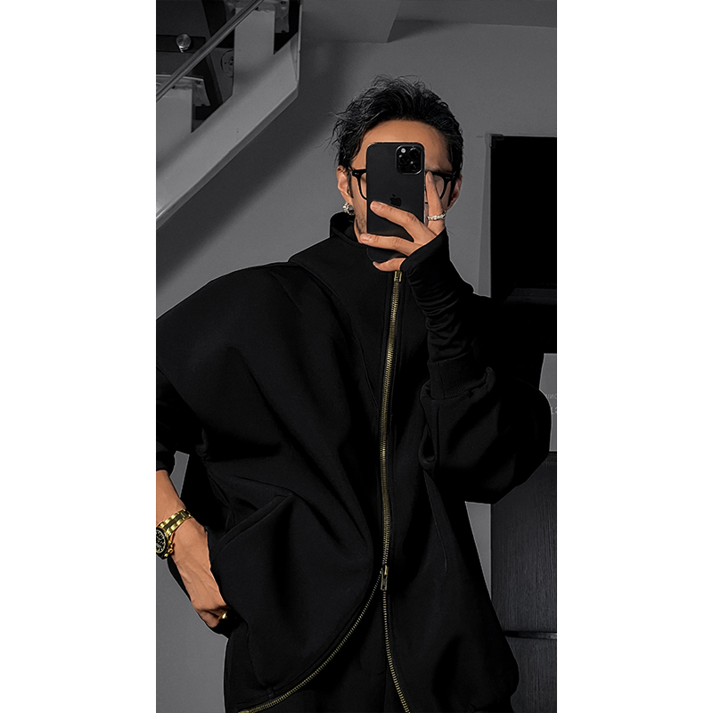 Vintage American Dragon Dadao Wide Hooded Jacket - Casual Autumn Zipper Hoodie for Sports and Streetwear Style