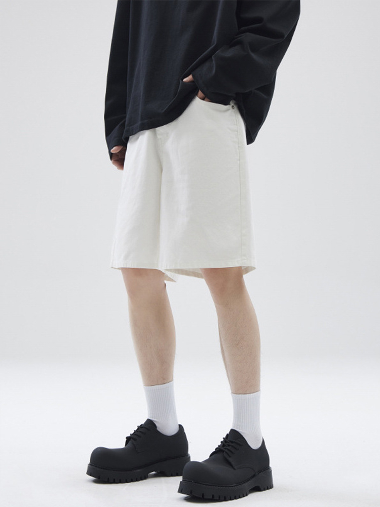 Vintage American Retro Summer Straight-Leg Five-Point Shorts for Men - Casual Versatile Niche Couples Style