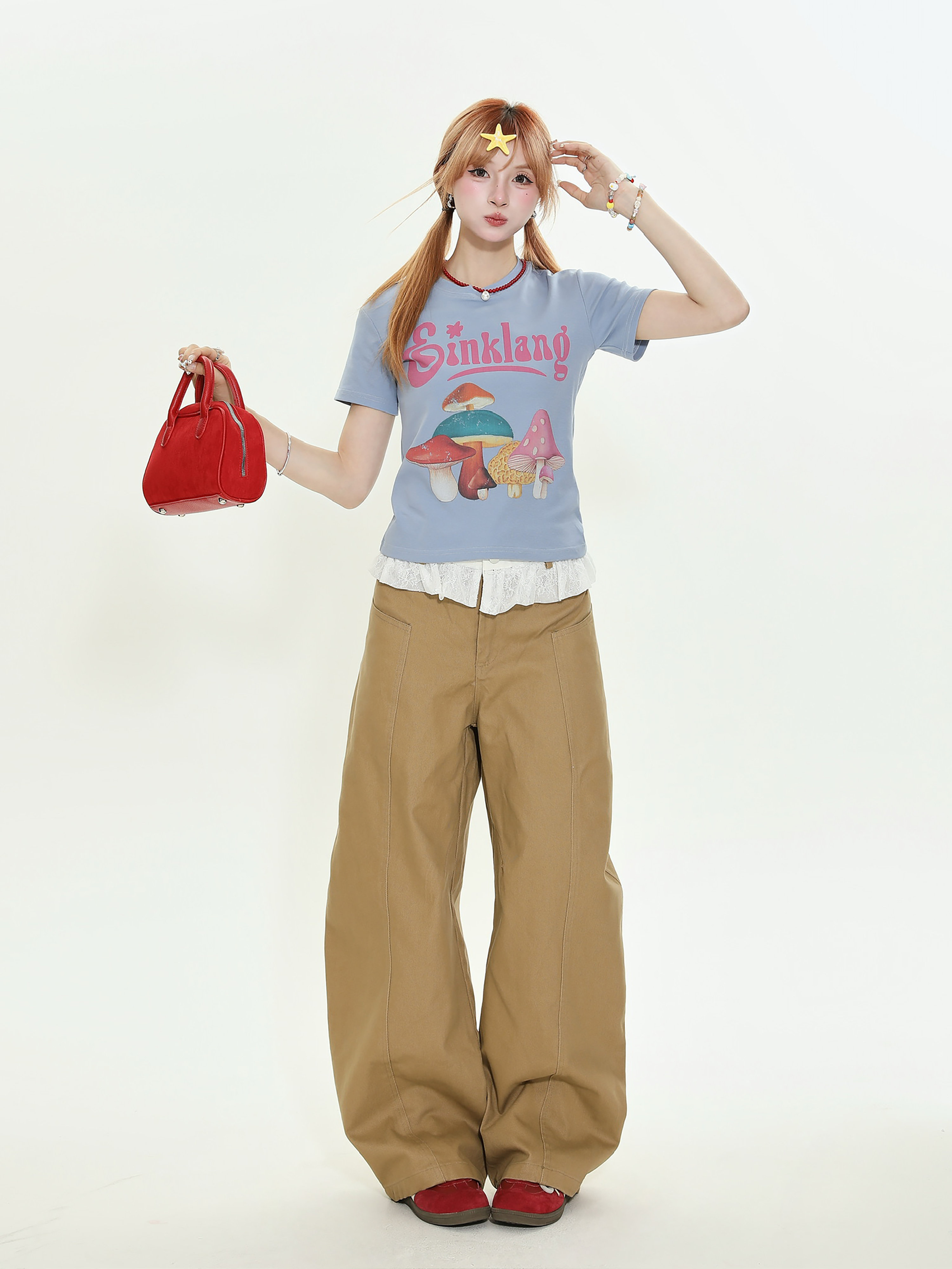 Vintage American-Style Lace Spliced Wide-Leg Jeans for Women - Summer High-Waisted Loose Straight Pants Vintage American-Style Lace Spliced Wide-Leg Jeans for Women - Summer High-Waisted Loose Straight Pants