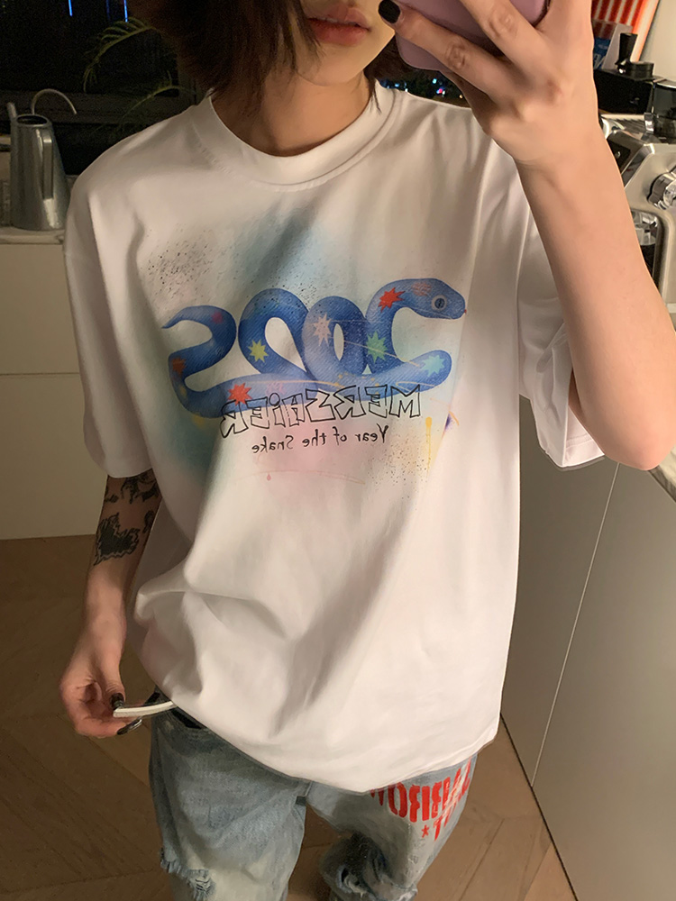 Vintage Animal Print Round Neck T-Shirt for Men and Women - Casual Loose Fit Short Sleeve Tee for Summer Fashion Vintage Animal Print Round Neck T-Shirt for Men and Women - Casual Loose Fit Short Sleeve Tee for Summer Fashion