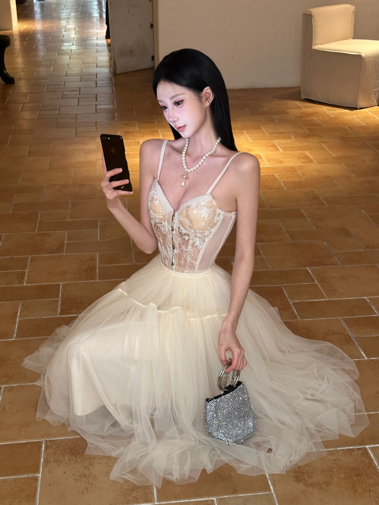 Vintage Ballet Tulle Midi Skirt - A-Line Puff Skirt with Lace Corset for Women's Summer Fashion Vintage Ballet Tulle Midi Skirt - A-Line Puff Skirt with Lace Corset for Women's Summer Fashion