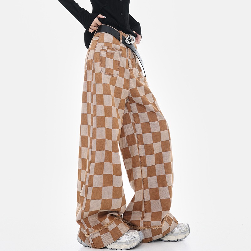 Vintage Black and White Striped Wide-Leg High-Waisted Loose Floor-Length Jeans for Y2K and 90s Inspired Style Vintage Black and White Striped Wide-Leg High-Waisted Loose Floor-Length Jeans for Y2K and 90s Inspired Style