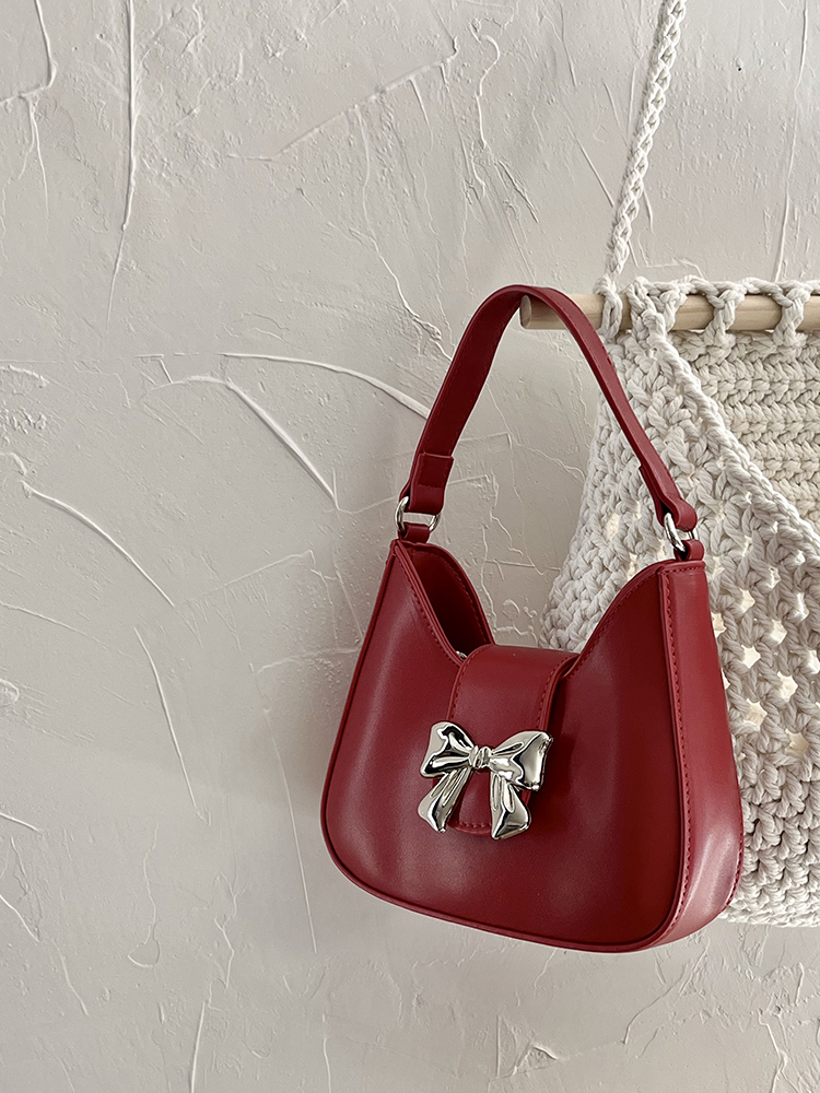 Vintage Bow Chain Crossbody Bag for Women - Exquisite Handheld Small Bag in Niche Design, Perfect for 2025 Trends