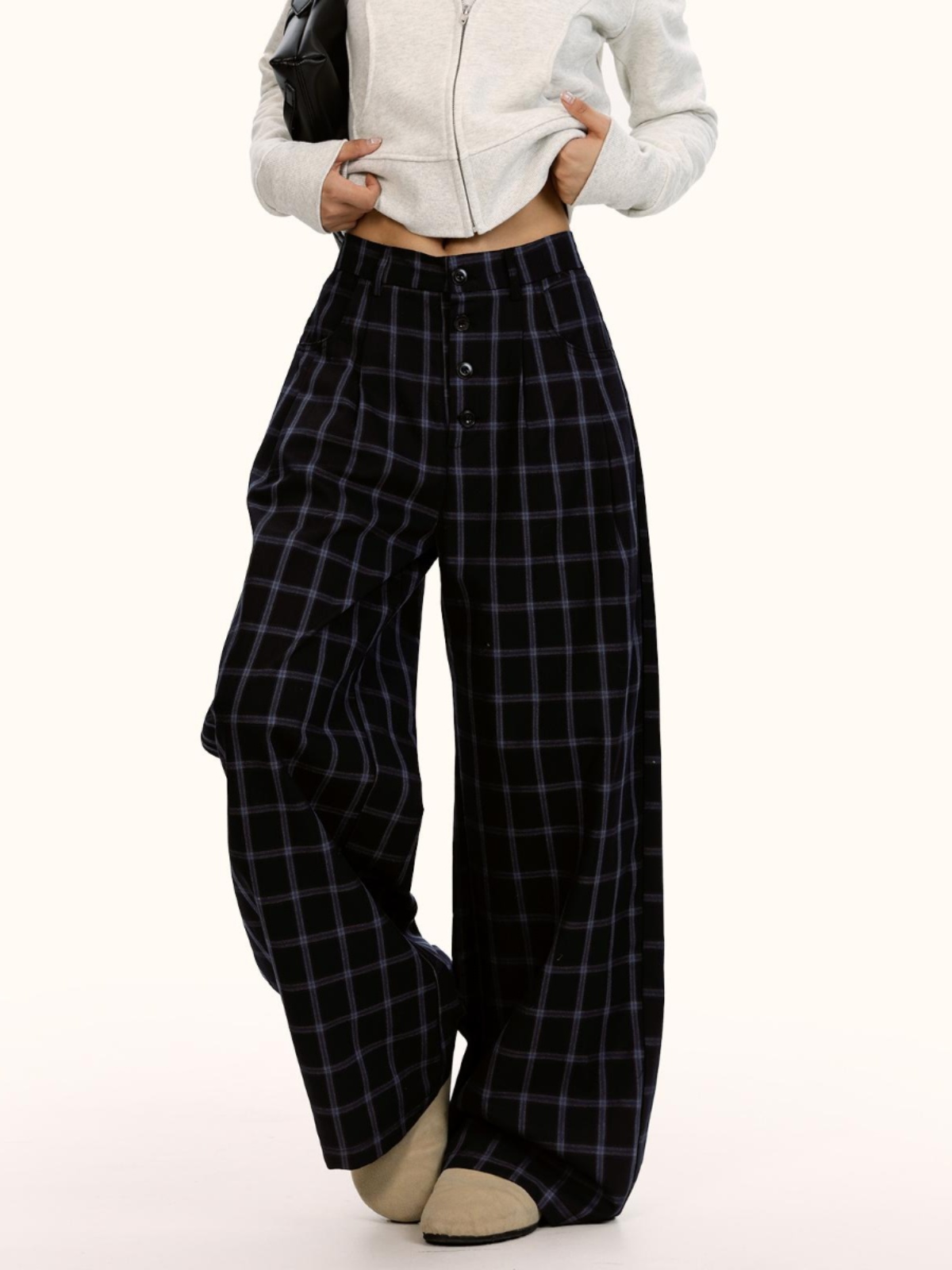 Vintage Checkered Casual Pants for Men & Women, Loose Fit American Streetwear Wide-Leg Trousers, Retro 90s Style Vintage Checkered Casual Pants for Men & Women, Loose Fit American Streetwear Wide-Leg Trousers, Retro 90s Style