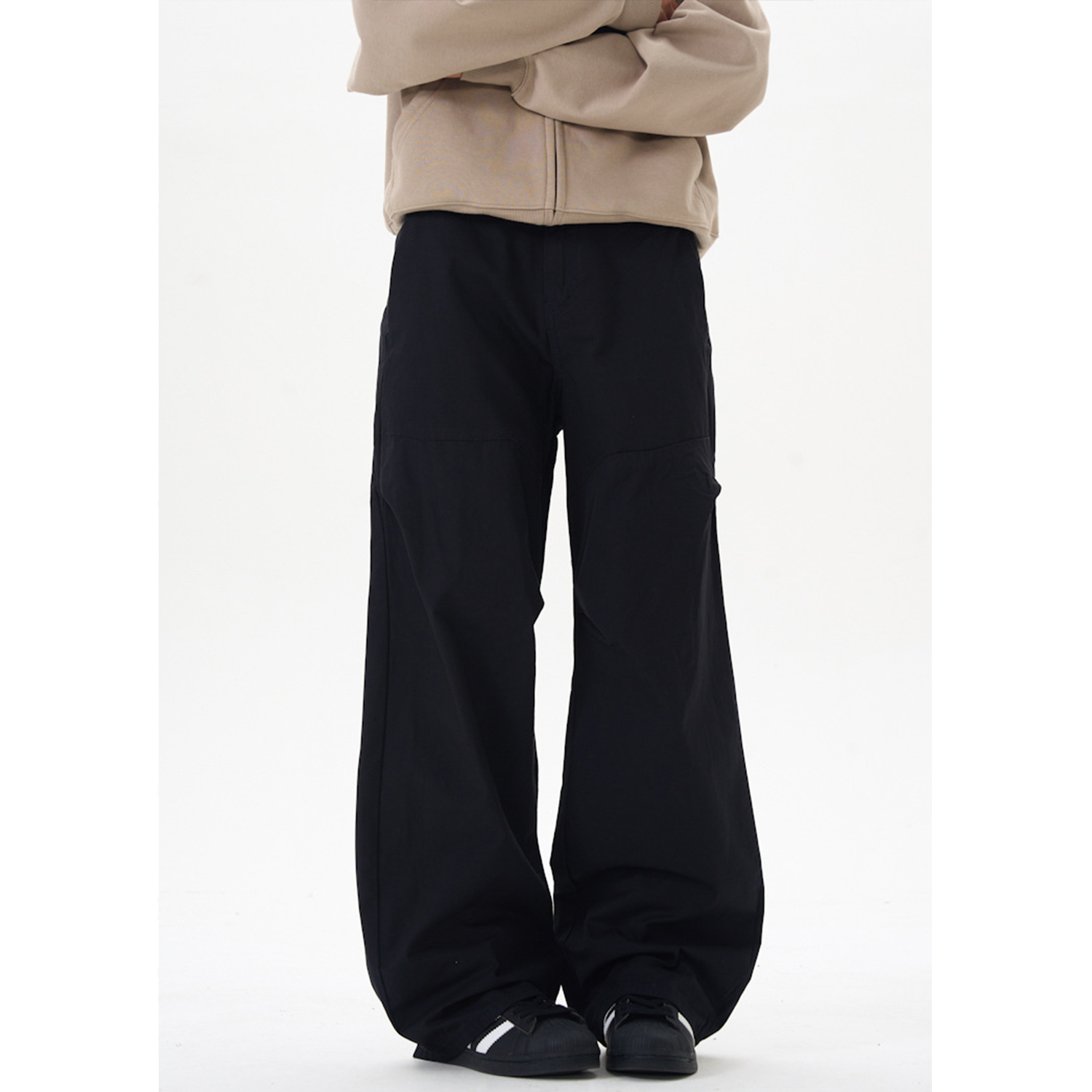 Vintage Cleanfit Cargo Pants with Pleats for Men and Women, Loose Casual Long Trousers, Y2K Style, 90s Inspired Fashion