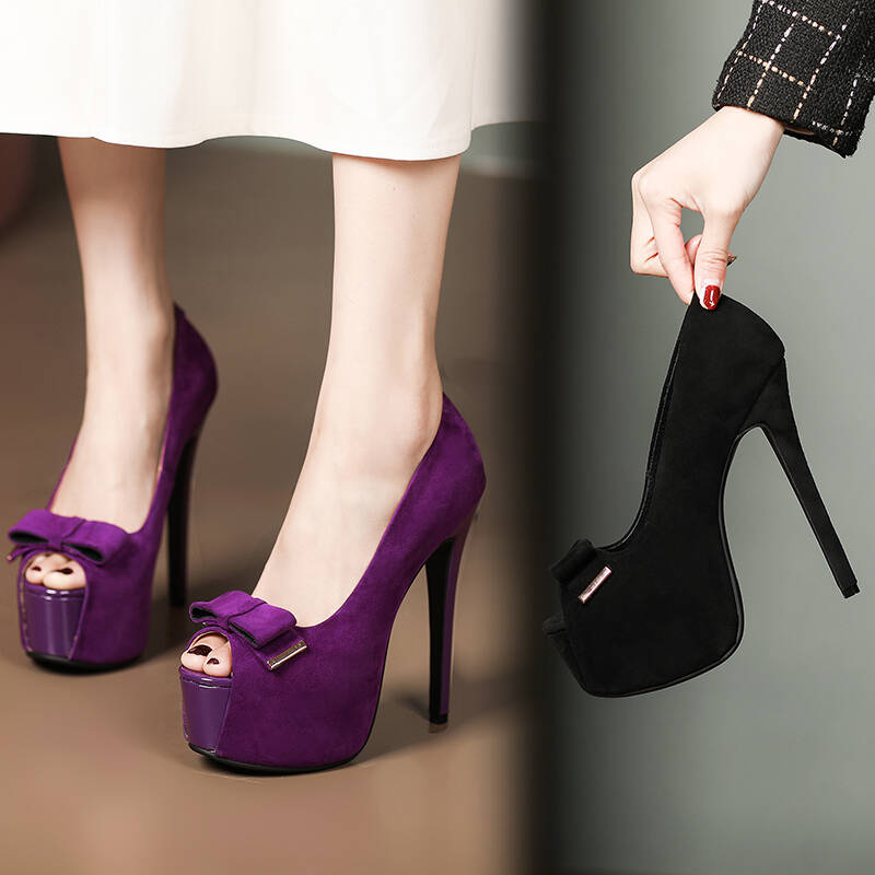 Vintage Cowhide Open-Toe Waterproof Platform Stiletto High Heels for Women - Sexy Peep-Toe Sandals in European American Style