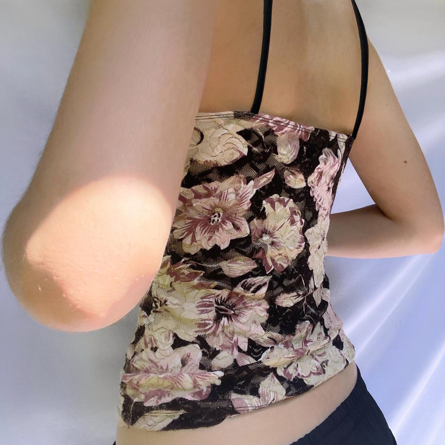 Vintage Floral Lace Patchwork Camisole with Distressed Design - 90s Y2K Inspired Women's Top Vintage Floral Lace Patchwork Camisole with Distressed Design - 90s Y2K Inspired Women's Top