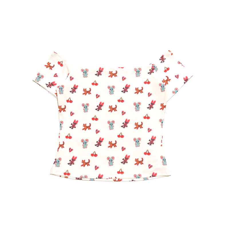 Vintage Floral One-Shoulder T-Shirt â€“ Original Design, Retro Style, Perfect for Y2K Fashion Lovers