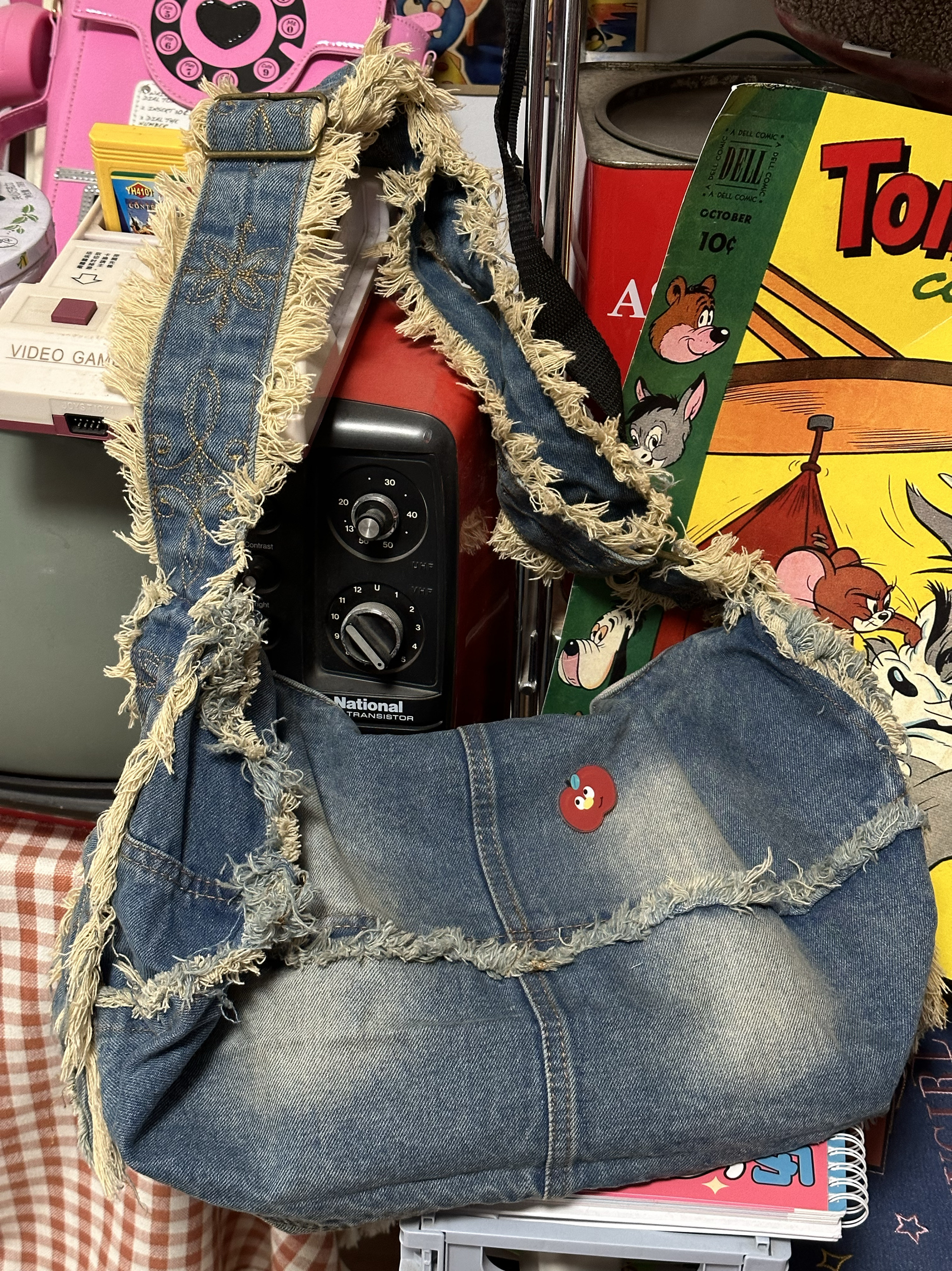 Vintage Handmade Denim Bag - Retro Large-Capacity Women's Casual Commuter Tote - Trendy Niche Style Vintage Handmade Denim Bag - Retro Large-Capacity Women's Casual Commuter Tote - Trendy Niche Style