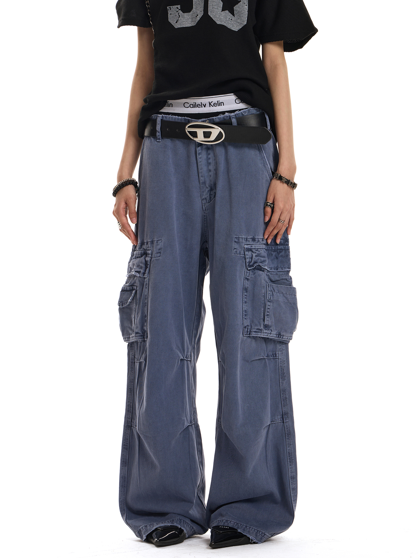 Vintage Heavy Industrial Retro Cargo Pants for Men and Women | Distressed Wide-Leg Casual Style | Y2K American Fashion Vintage Heavy Industrial Retro Cargo Pants for Men and Women | Distressed Wide-Leg Casual Style | Y2K American Fashion