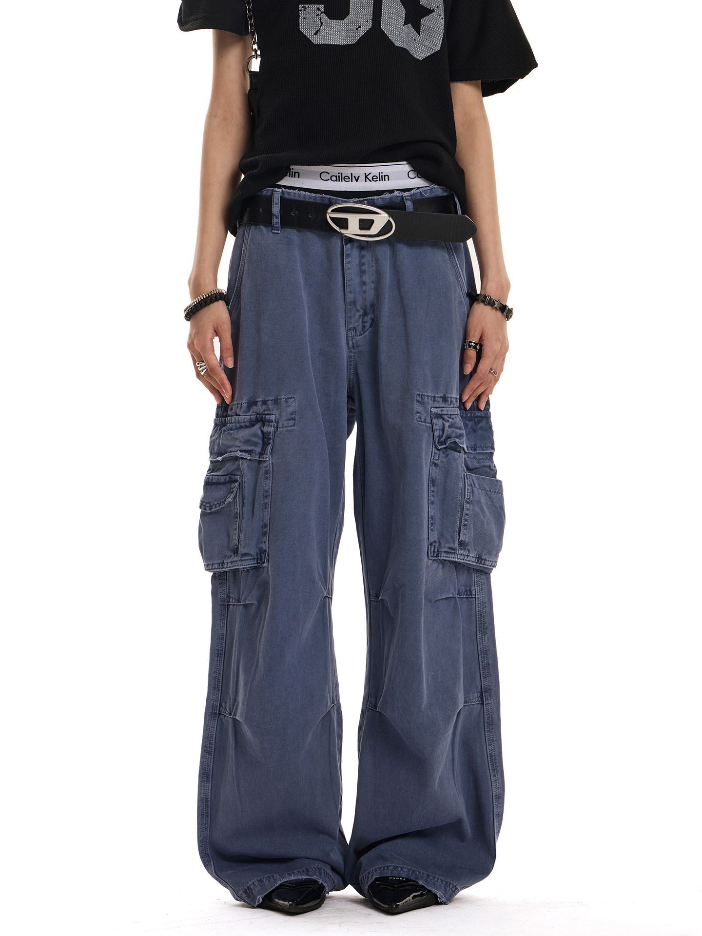 Vintage Heavy Industrial Retro Cargo Pants for Men and Women | Distressed Wide-Leg Casual Style | Y2K American Fashion Vintage Heavy Industrial Retro Cargo Pants for Men and Women | Distressed Wide-Leg Casual Style | Y2K American Fashion