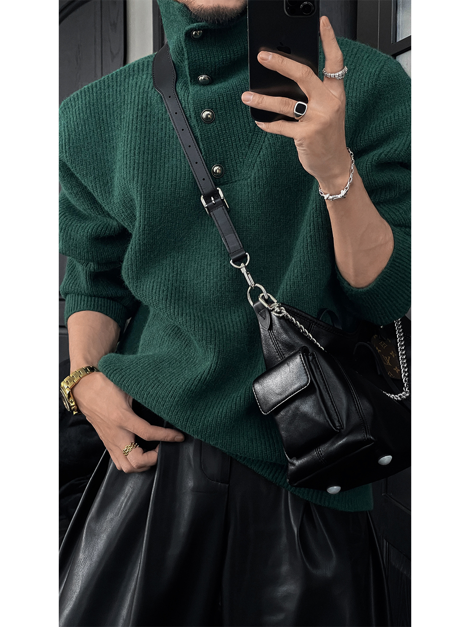 Vintage High Neck Knitted Sweater for Men - 2025 Autumn/Winter Lazy Style Solid Color Top, Versatile Fashion Essential Vintage High Neck Knitted Sweater for Men - 2025 Autumn/Winter Lazy Style Solid Color Top, Versatile Fashion Essential