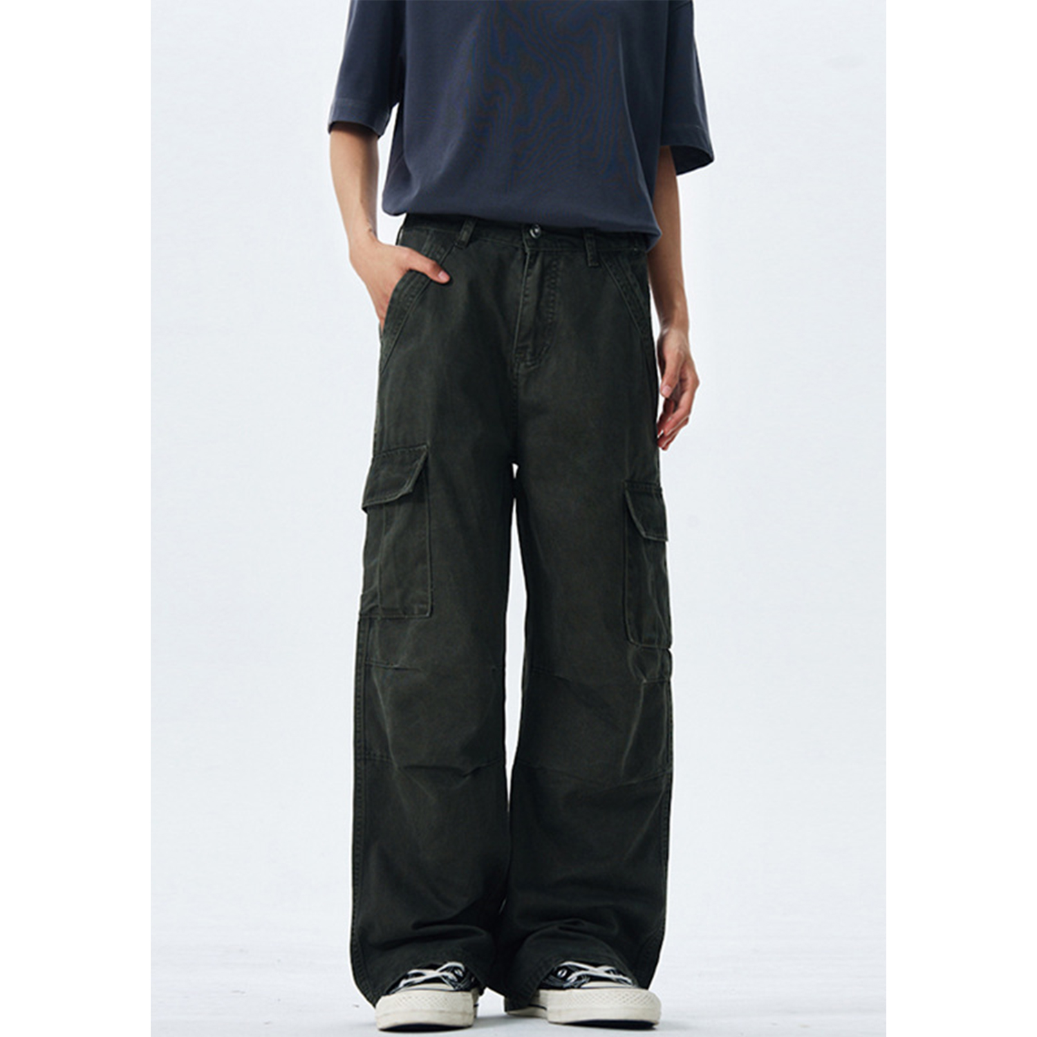 Vintage High Street Distressed Work Pants for Men and Women, Wide-Leg Loose Straight Trousers, Retro Y2K Style Vintage High Street Distressed Work Pants for Men and Women, Wide-Leg Loose Straight Trousers, Retro Y2K Style