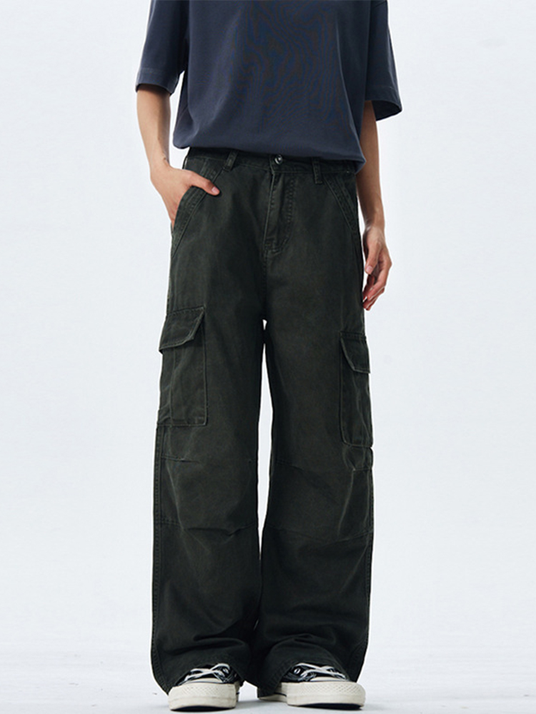 Vintage High Street Distressed Work Pants for Men and Women, Wide-Leg Loose Straight Trousers, Retro Y2K Style Vintage High Street Distressed Work Pants for Men and Women, Wide-Leg Loose Straight Trousers, Retro Y2K Style