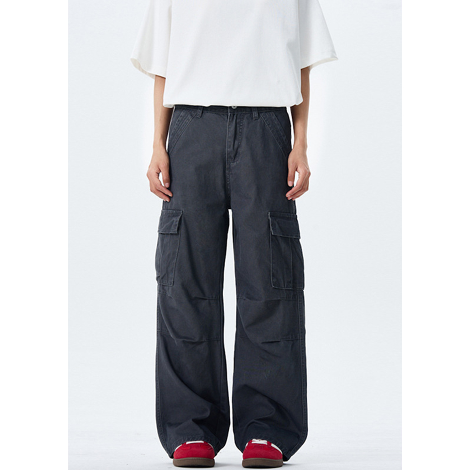 Vintage High Street Distressed Work Pants for Men and Women, Wide-Leg Loose Straight Trousers, Retro Y2K Style Vintage High Street Distressed Work Pants for Men and Women, Wide-Leg Loose Straight Trousers, Retro Y2K Style