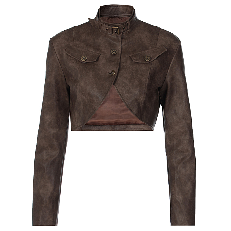 Vintage-Inspired Irregular Spicy Girl Leather Skirt Set with Long Sleeve Single-Breasted Cardigan - Trendy Women's Fashion