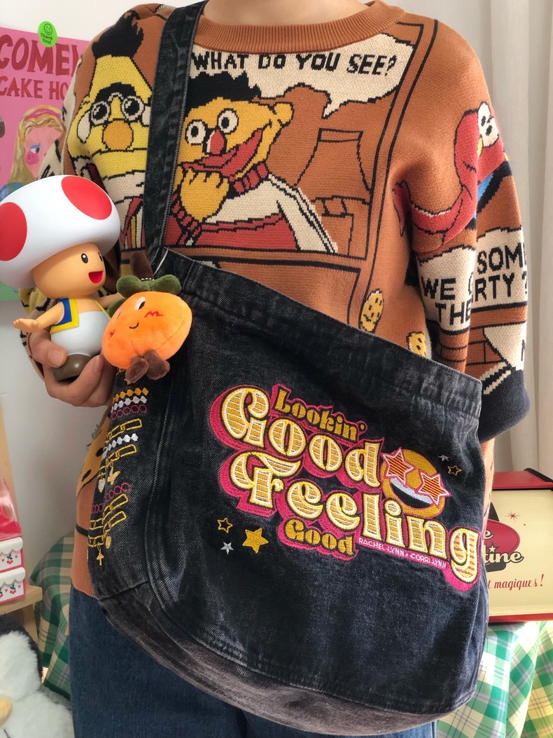 Vintage Korean-Style Denim Shoulder Bag - Retro Large Capacity Commuter Tote for Spring/Summer Students Vintage Korean-Style Denim Shoulder Bag - Retro Large Capacity Commuter Tote for Spring/Summer Students