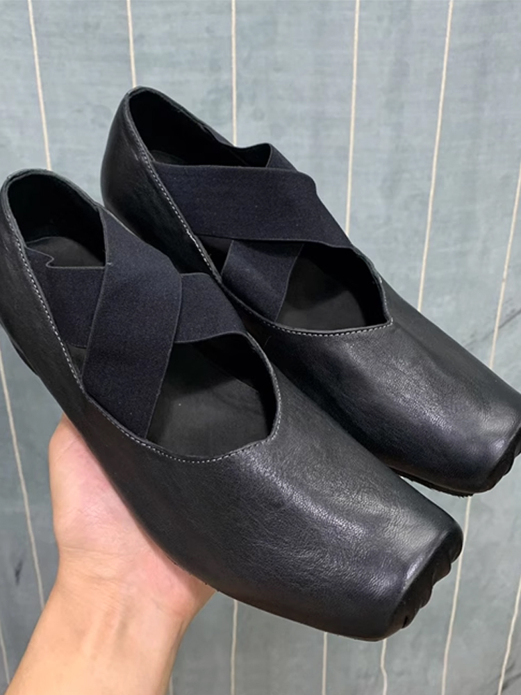 Vintage Lace-Up Women's Ballet Flats - High-Heeled Mary Janes for Outdoor Wear, Stylish and Comfortable Fashion Footwear