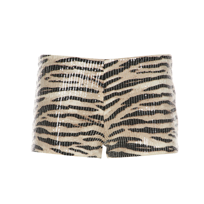 Vintage Leopard Print Sequin Low-Waist Casual Shorts - Sexy Hot Pants for Party - 90s Inspired Fashion