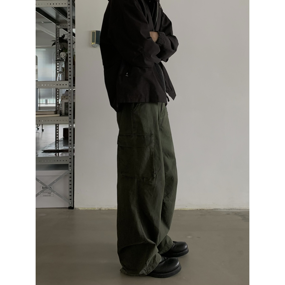 Vintage Loose Straight Work Pants for Men and Women - Retro Multi-Pocket Casual Trousers in Washed Look, Trendy 90s Style