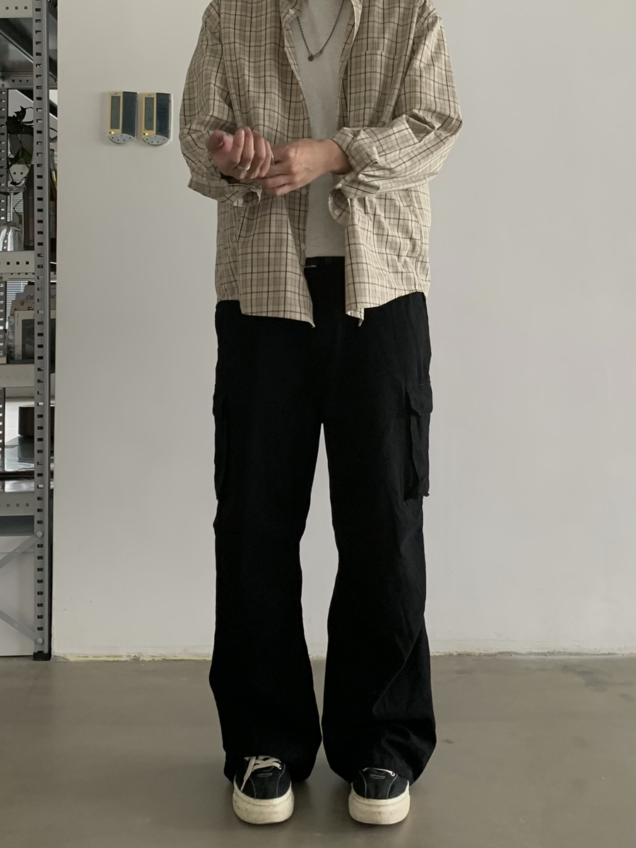 Vintage Loose Straight Work Pants for Men and Women - Retro Multi-Pocket Casual Trousers in Washed Look, Trendy 90s Style Vintage Loose Straight Work Pants for Men and Women - Retro Multi-Pocket Casual Trousers in Washed Look, Trendy 90s Style